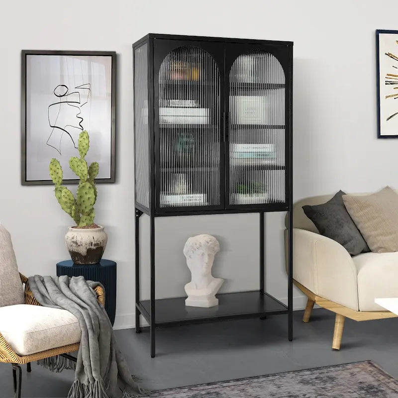 Rangement en verre vers le bas