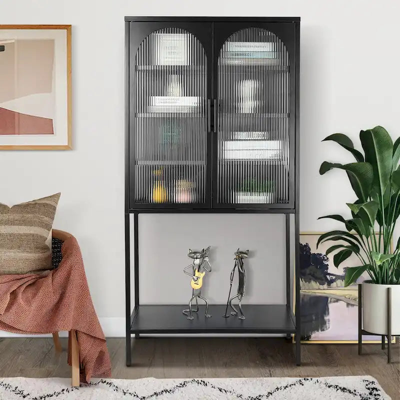 Rangement en verre vers le bas