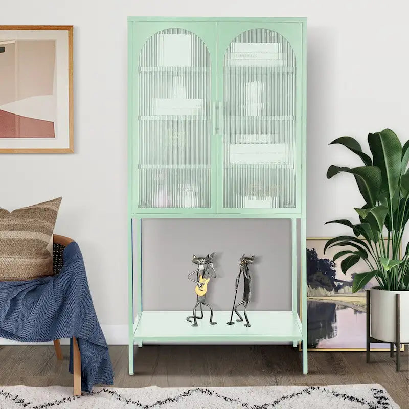 Rangement en verre vers le bas