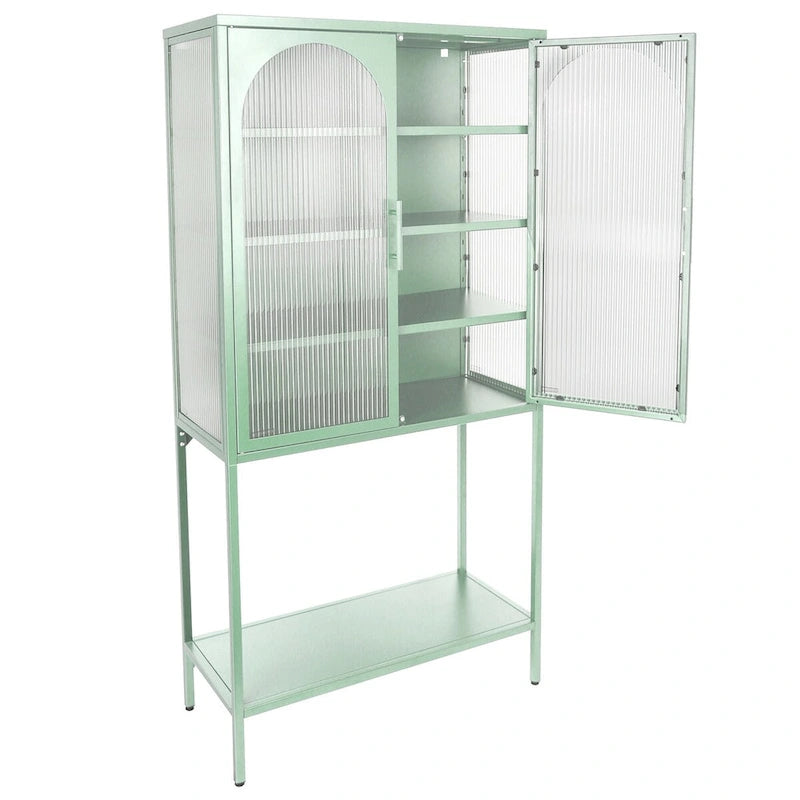 Rangement en verre vers le bas