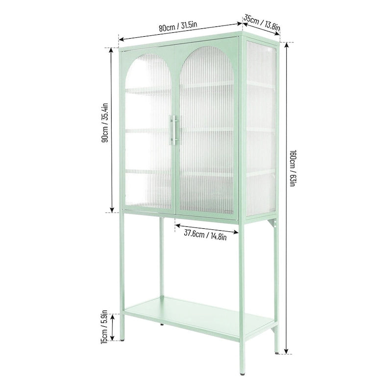 Rangement en verre vers le bas