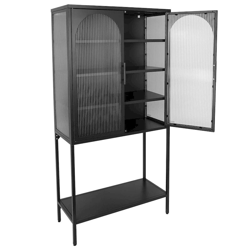 Rangement en verre vers le bas