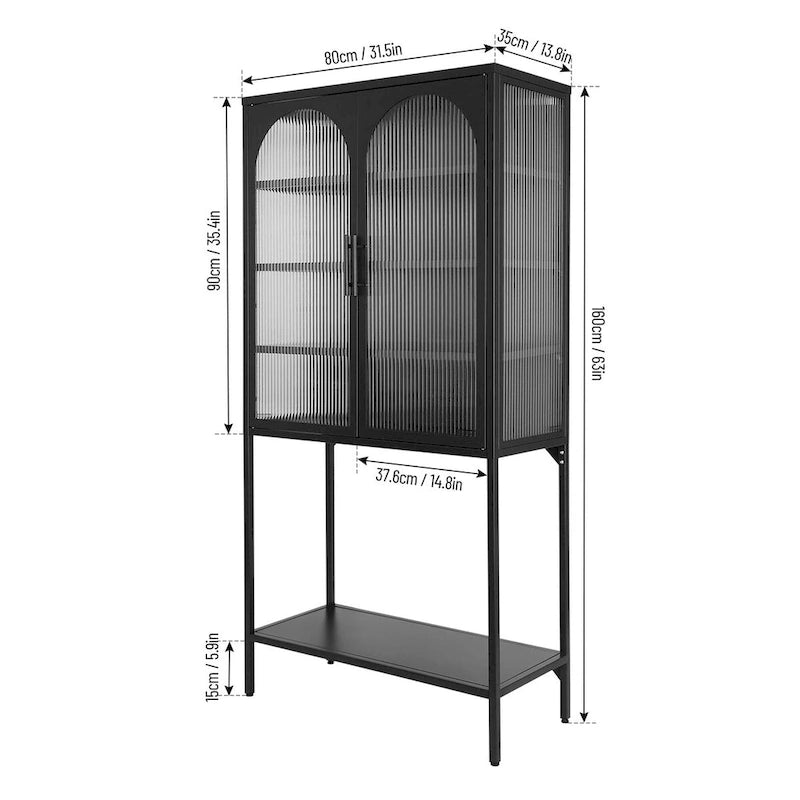 Rangement en verre vers le bas