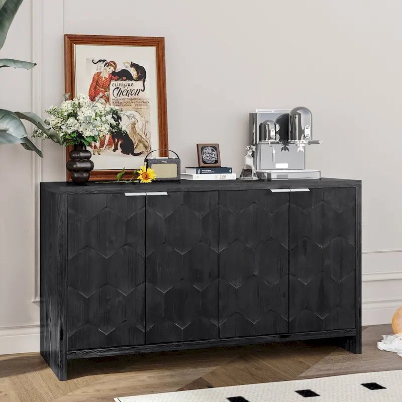 Armoire d'appoint style ferme, meuble en bois, buffet.