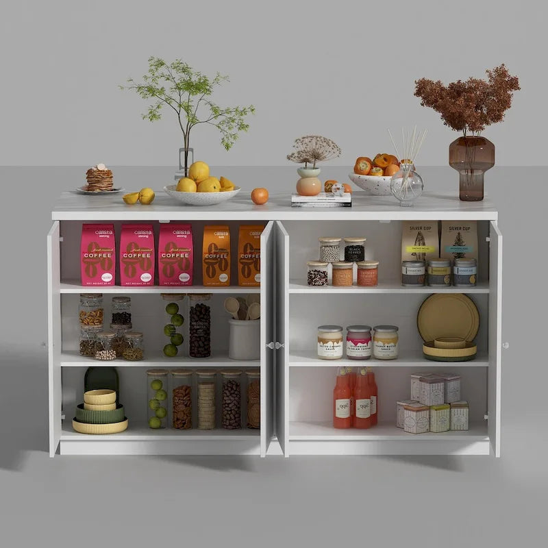 Bahut-buffet Mid-century en bois massif