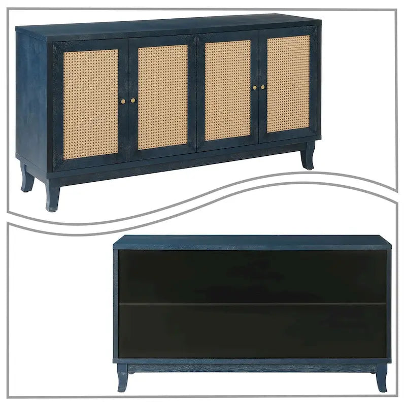 Bahut horizontal de style ferme moderne avec deux armoires