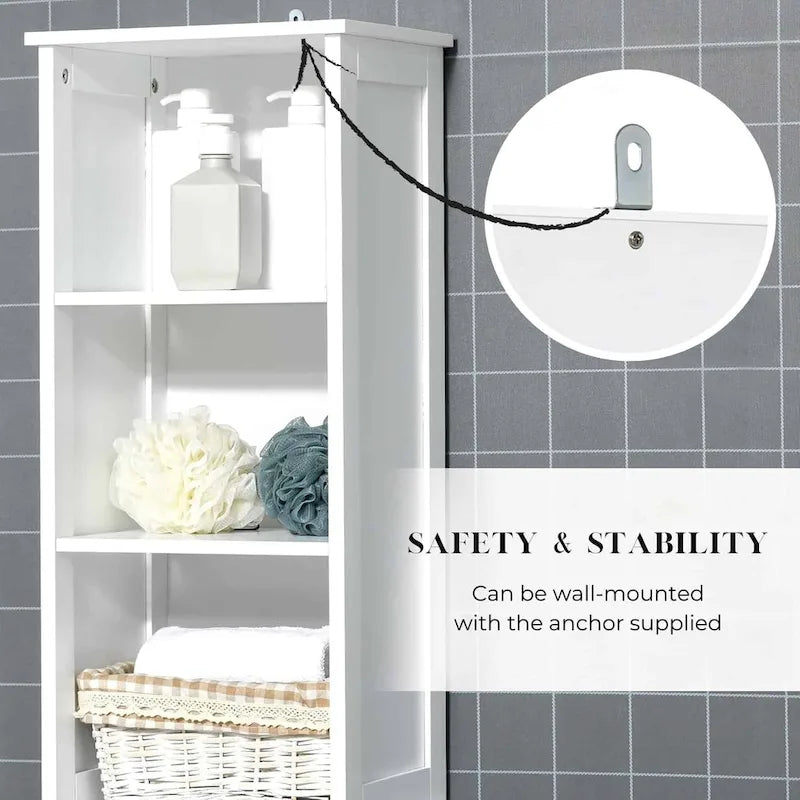 Meuble de rangement haut de salle de bain, colonne de salle de bain étroite – 35,2 cm (L) x 26,4 cm (l) x 172,7 cm (H)