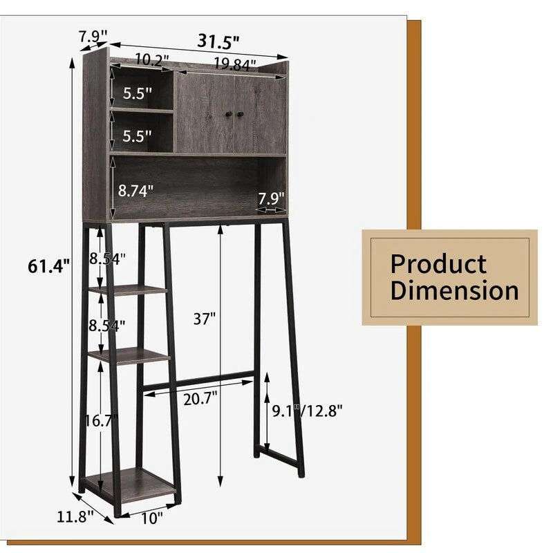 Meuble de rangement pour toilettes - 11,81P x 31,5L x 61,4H