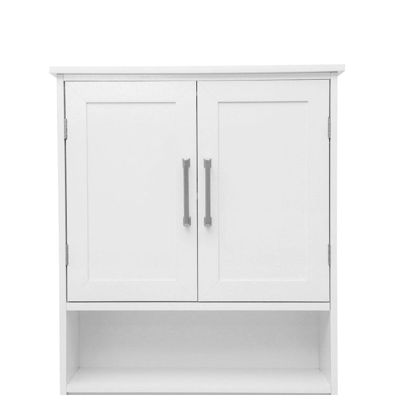 Meuble de rangement gris moderne pour toilettes avec 2 étagères et portes