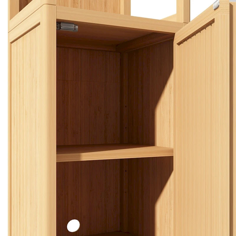 Meuble de rangement multifonctionnel en bambou grande capacité