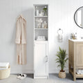 Colonne de rangement de salle de bain autoportante moderne avec étagères et porte à fermeture magnétique